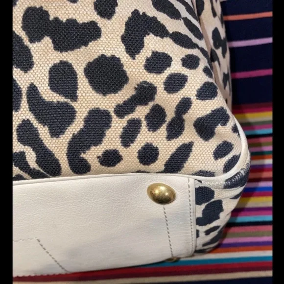 Vintage Yves Saint Laurent YSL Snow Leopard Print Maxi Tote Bag Rare - Picture 6 of 14
